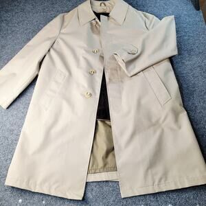 NWT Vintage Sears Raincoat Mens 42S Car Coat Jacket Classic Fit Zip-out Lining